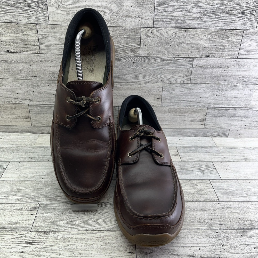 Timberland Smart Comfort Brown Leather Oxford Loafer Shoes Men Size 12M